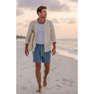 Outerknown Blue Terry Drawstring Shorts - Men's XXL